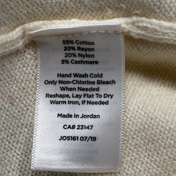 Talbots Cotton/Cashmere Cream Long Sleeve Crew Neck Sweater-Newly New! - Picture 5 of 5